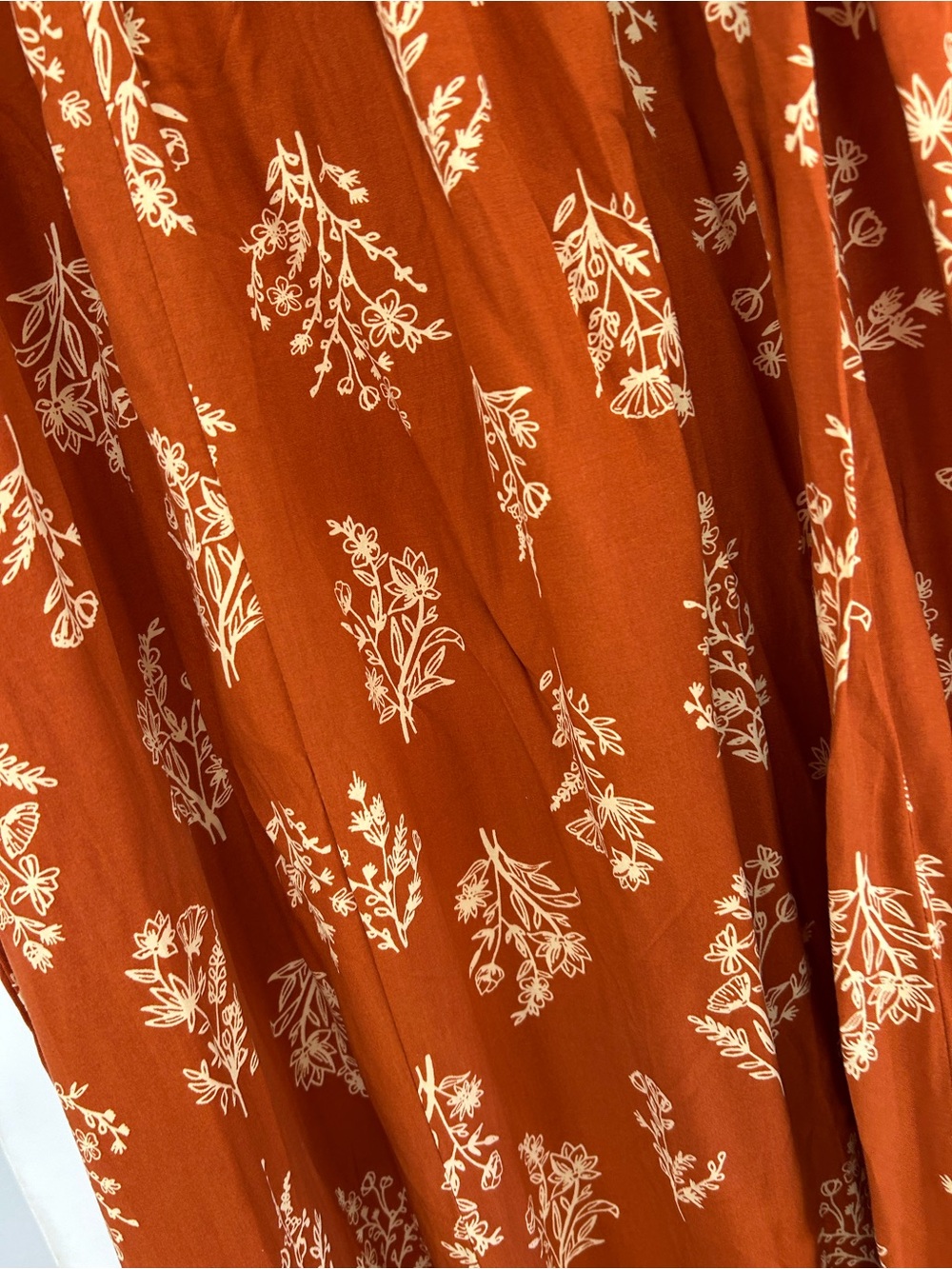 Cupshe One-Shoulder Rust-Brown Floral Midi Dress - Picture 2 of 2